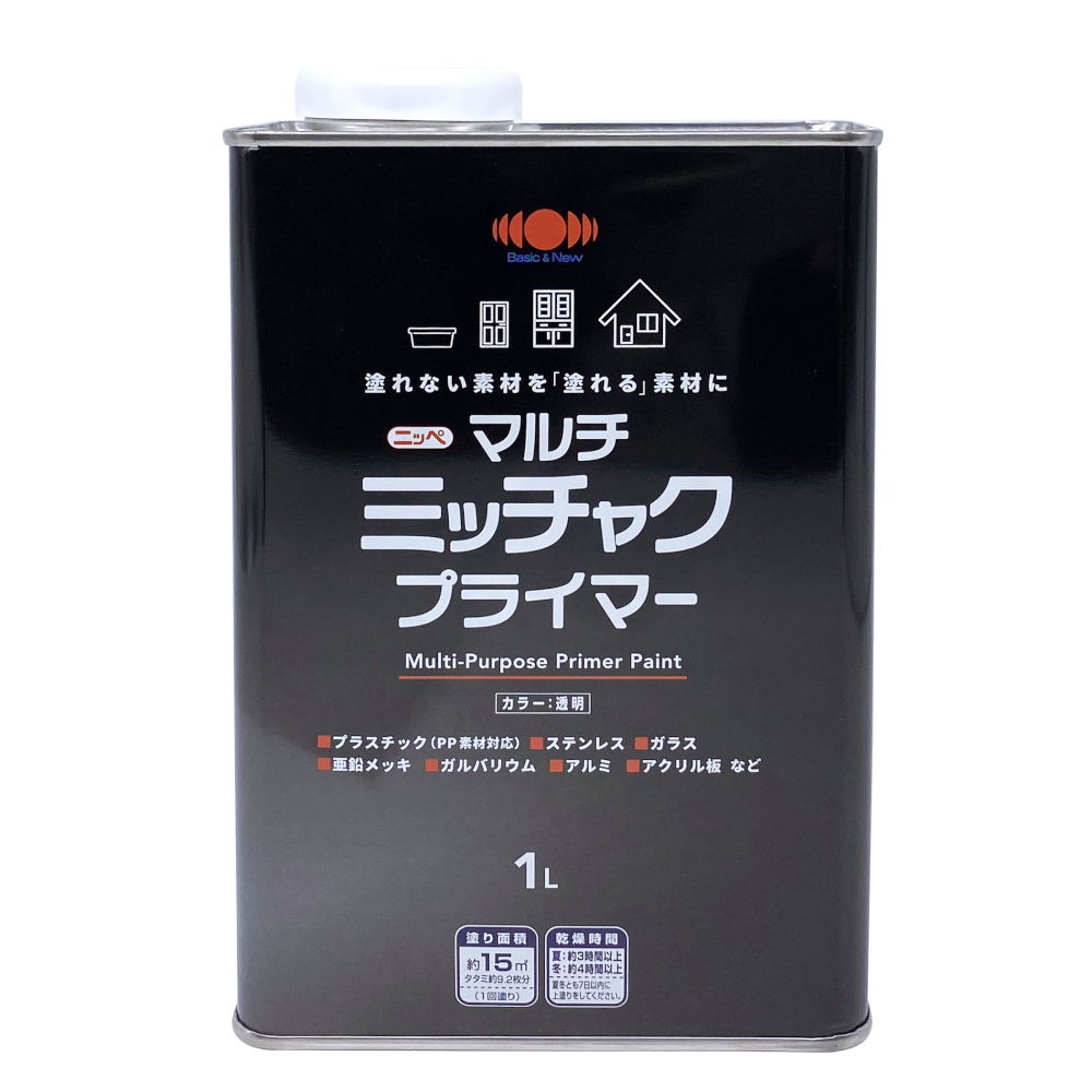 ミッチャク 1番 1L 建築用 密着剤 金属 塗料 プラスチック プライマー 塗料密着剤 ウレタン塗料